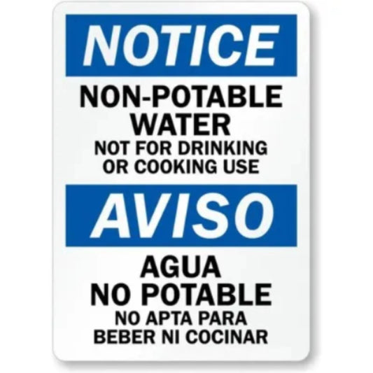 Non Potable Water Bilingual Aluminum Sign — product artwork