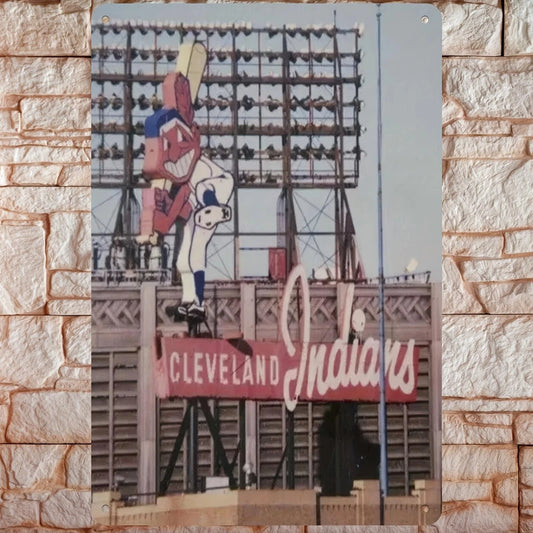 Vintage Stadium Cleveland Municipal Stadium Chief Wahoo Indians Aluminum — product artwork