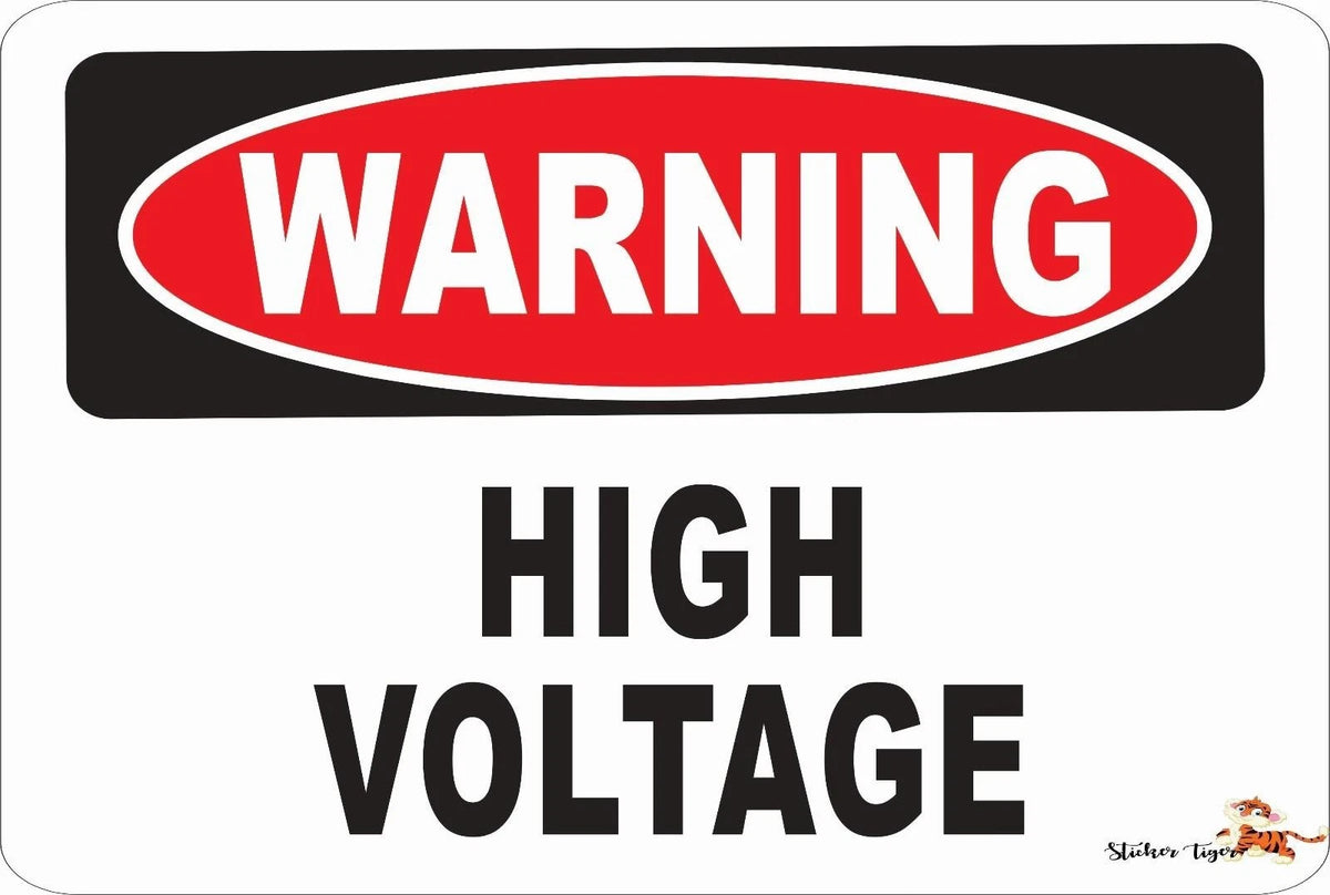 Danger Warning High Voltage Funny Street Aluminum Sign — product artwork