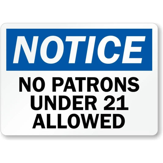 No Patrons Bar Aluminum Sign — product artwork