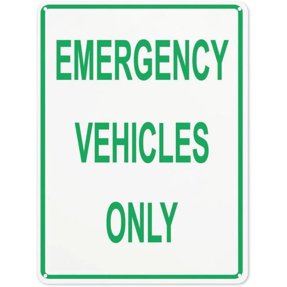 Emergency Vehicles Road Safety Warning Aluminum Sign — product artwork