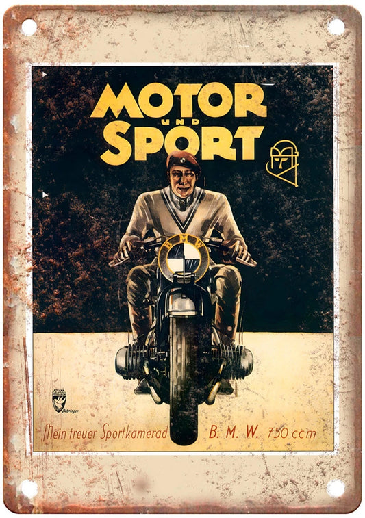 BMW 750 Motor Sport Poster Aluminum Sign — product artwork