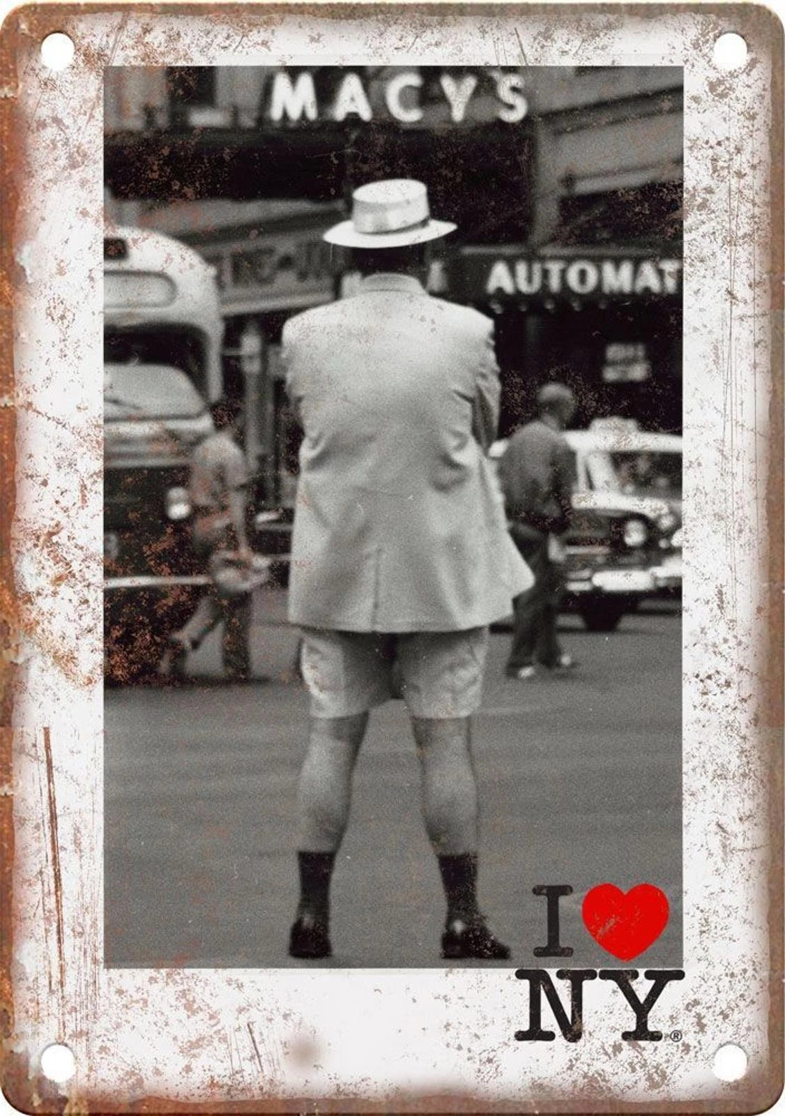 Macy's I Love New York Vintage Photo Aluminum Sign — product artwork