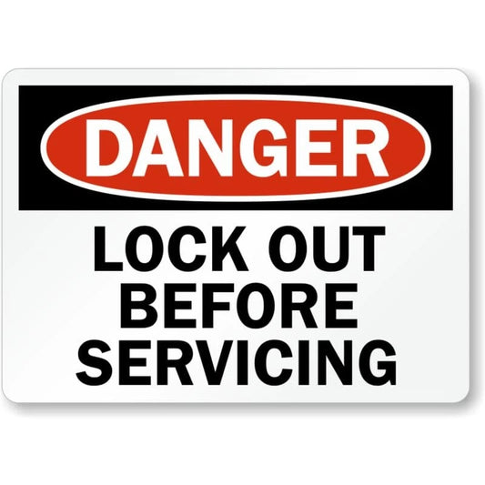 Lock Out for Safety Aluminum Sign — product artwork