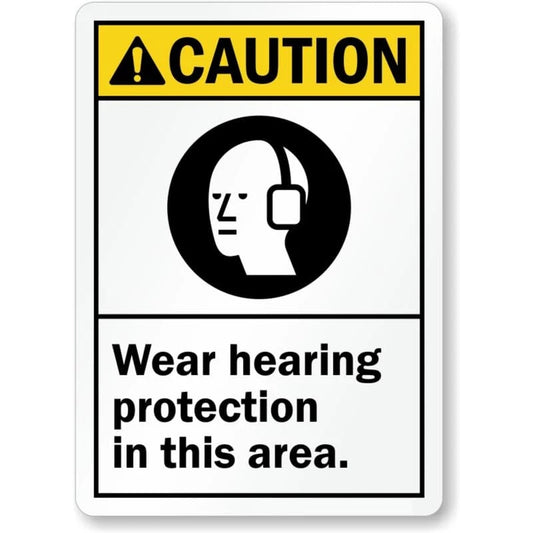 Caution Wear Hearing Protection in This Area Sign — product artwork