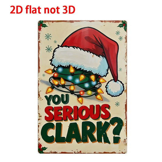Retro Christmas Funny You Serious Holiday Aluminum Sign — product artwork