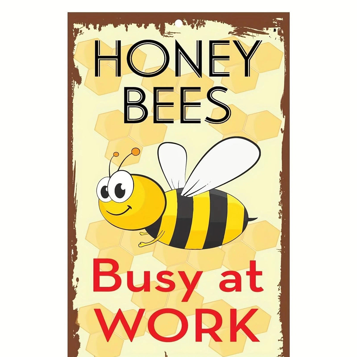 Honey Bee Funny Vintage Wall Art Garden Aluminum Sign — product artwork