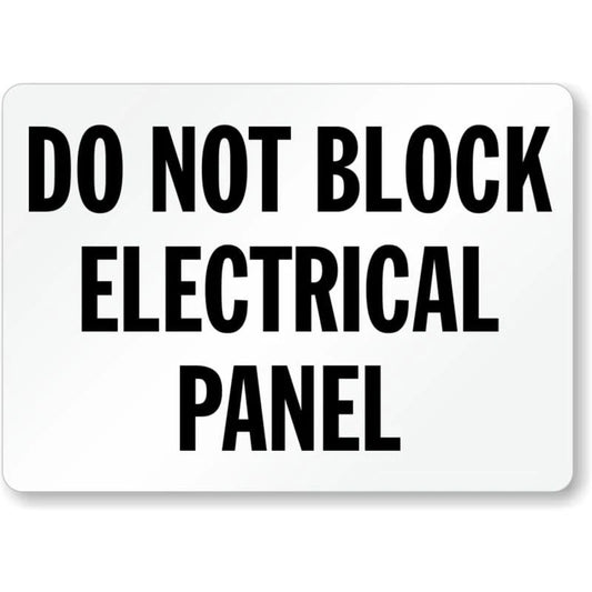 No Block Electrical Panel Aluminum Sign — product artwork