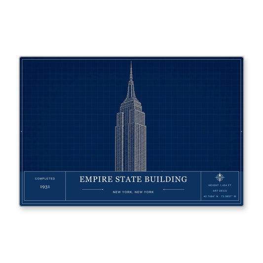 Empire State Building Architectural Wall Art Aluminum Sign — product artwork
