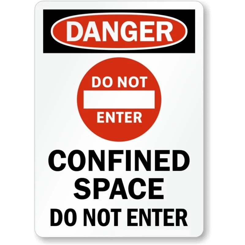 Warning Confined Space Dont Enter Aluminum Sign — product artwork