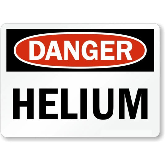 Helium Danger Aluminum Sign — product artwork