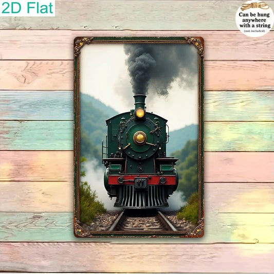 Signs Funny Multicolor Motivational Quote Vintage Steam Train Aluminum Sign — product artwork