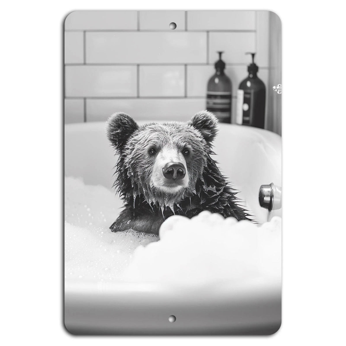 Whimsical Bathtub Playful Art Aluminum Sign — product artwork