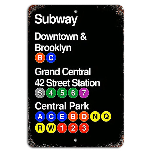NYC Subway Brooklyn Grand Central Aluminum Sign — product artwork