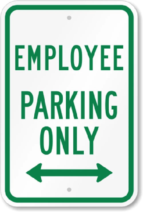 Employee Parking Only Aluminum Sign — product artwork