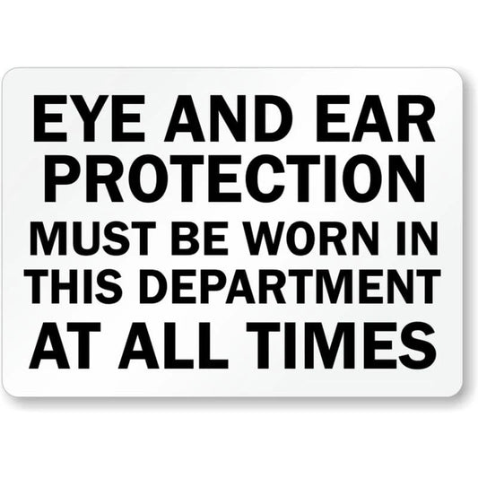 Eye Ear Protection Ppe Aluminum Sign — product artwork