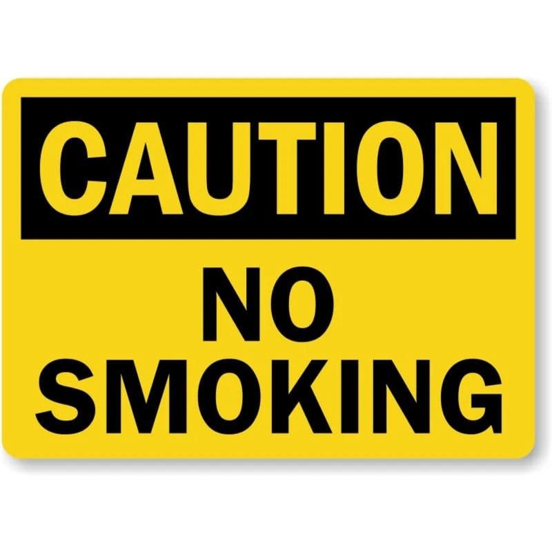 No Smoking Caution Safety Aluminum Sign — product artwork