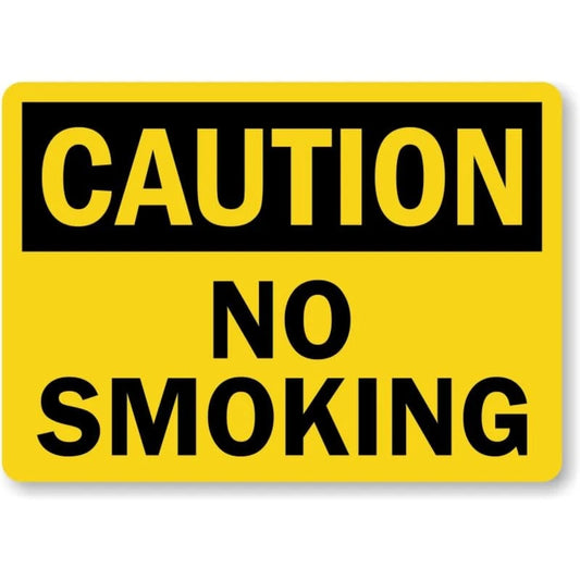 No Smoking Caution Safety Aluminum Sign — product artwork