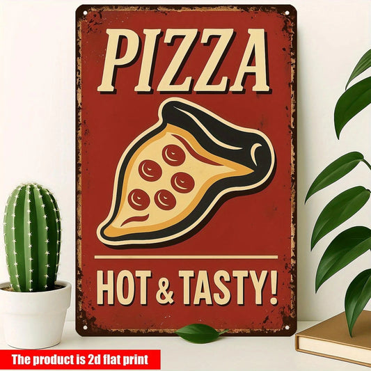 Retro 'pizza Hot Tasty' Tin Kitchen/cafe Aluminum Sign — product artwork