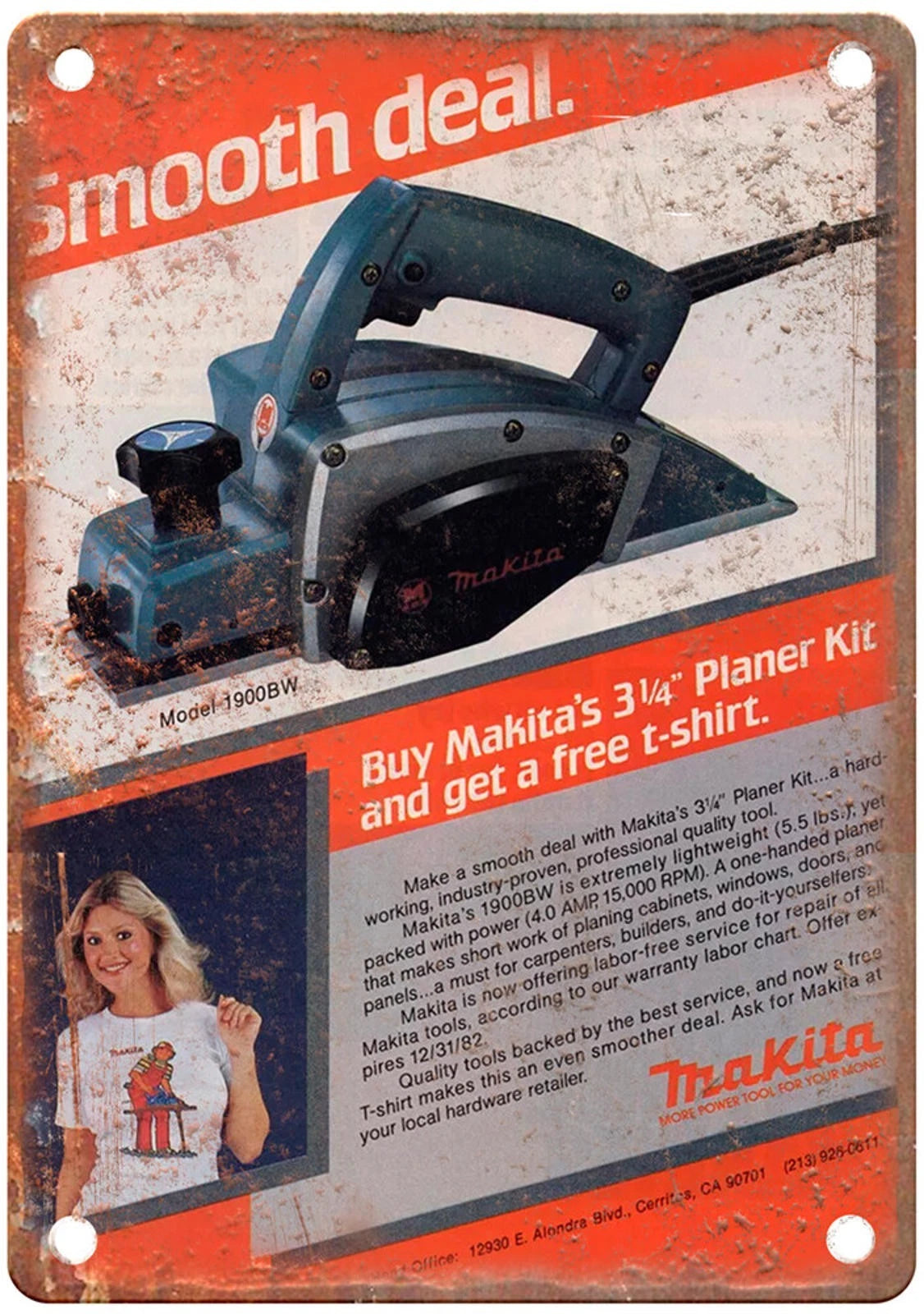 Makita Vintage 1982 Power Tool Aluminum Sign — product artwork