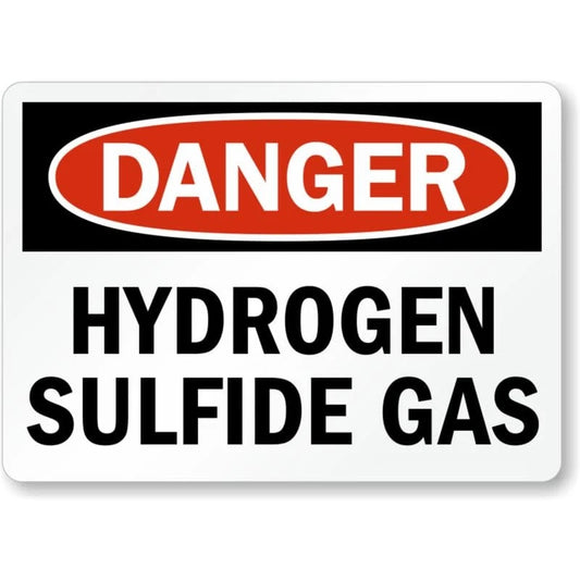 Hydrogen Sulfide Gas Danger Aluminum Sign — product artwork