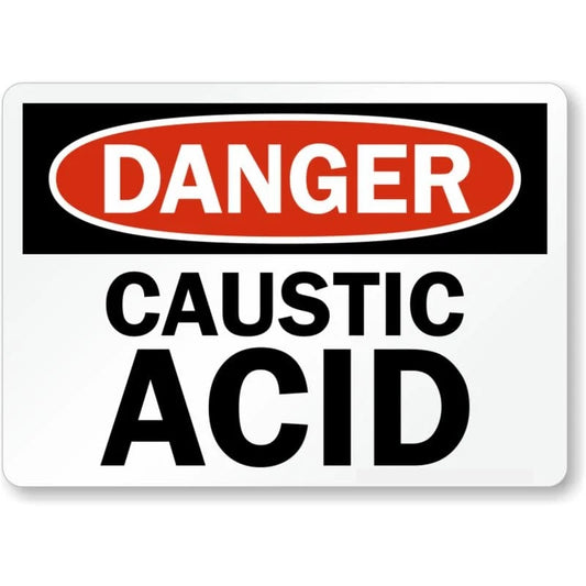Danger Caustic Acid Safety Warning Aluminum Sign — product artwork