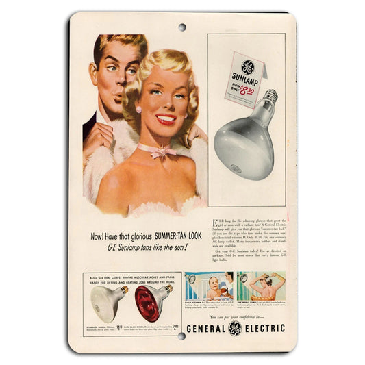 Vintage Sunlamp Retro Decorative Aluminum Sign — product artwork