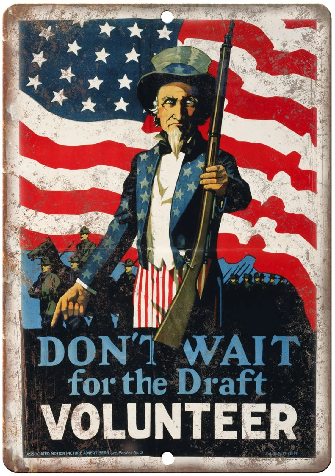 War Draft Poster Funny America Serviceman Art Aluminum Sign — product artwork