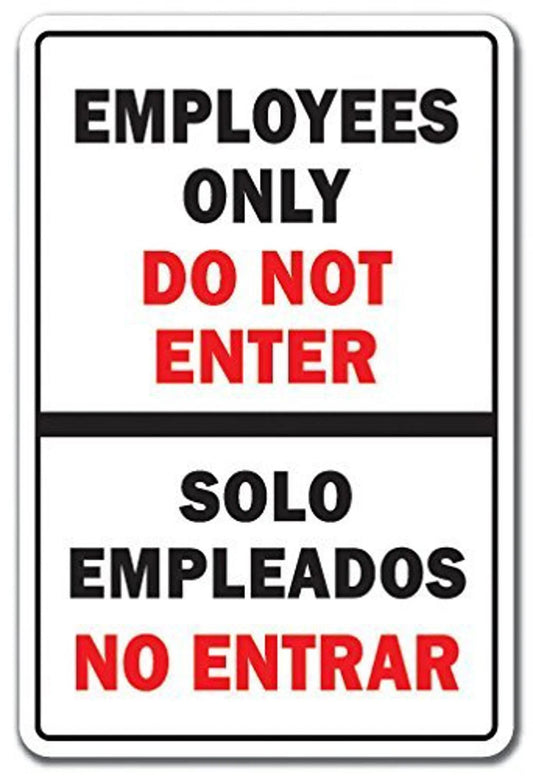 Sticker Tiger Employees Only Do Not Enter Funny Aluminum Sign — product artwork