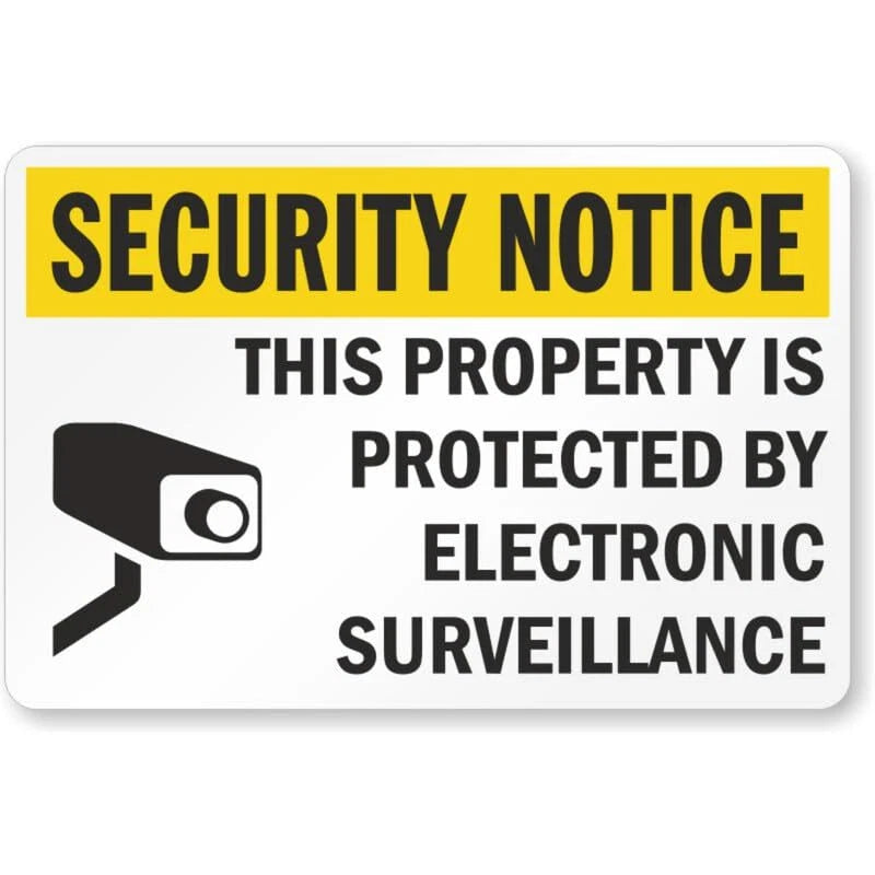Camera Surveillance Security Aluminum Sign — product artwork