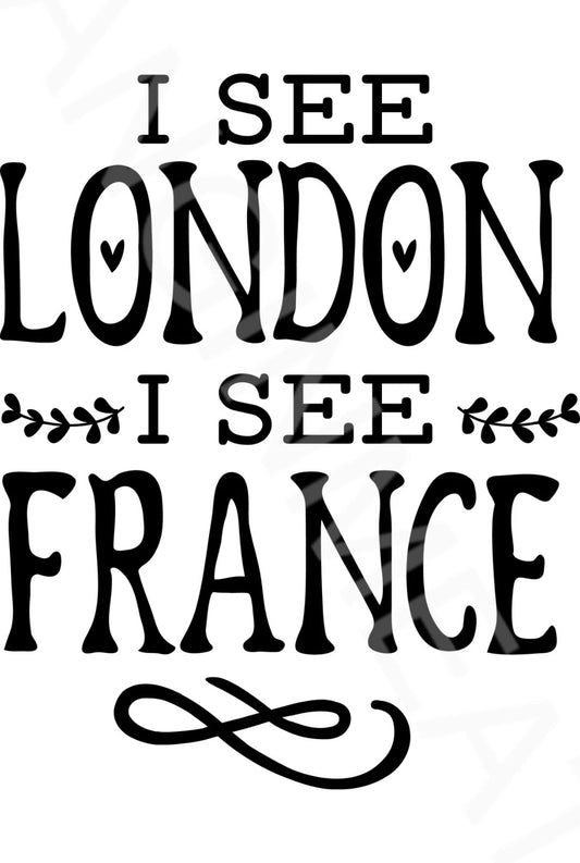 I See London I See France Funny Bathroom Aluminum Sign — product artwork