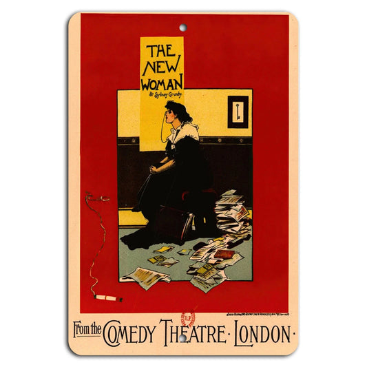 Vintage Theater Poster Comedy Retro British Style Aluminum Sign — product artwork