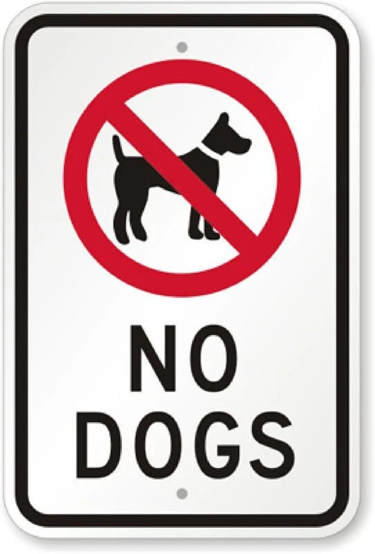No Dog Warning Aluminum Sign — product artwork