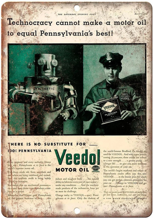 Pennsylvania Best Veedol Technocracy Aluminum Sign — product artwork