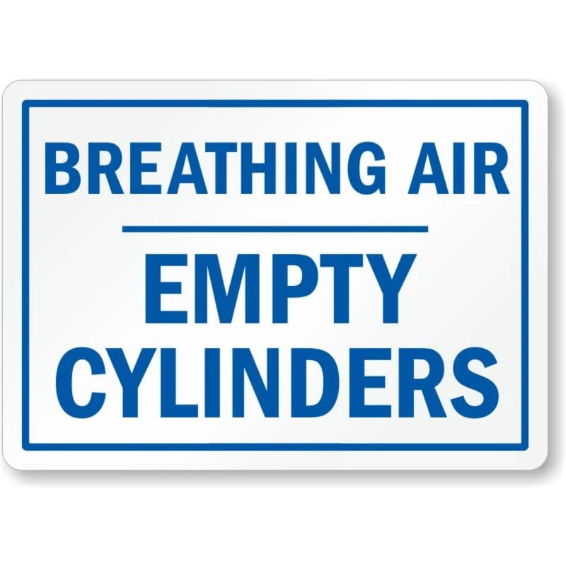 Breathing Air Empty Cylinders Aluminum Sign — product artwork