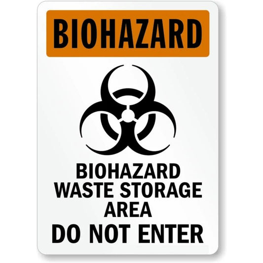 Biohazardous Waste Storage Area Safety Aluminum Sign — product artwork