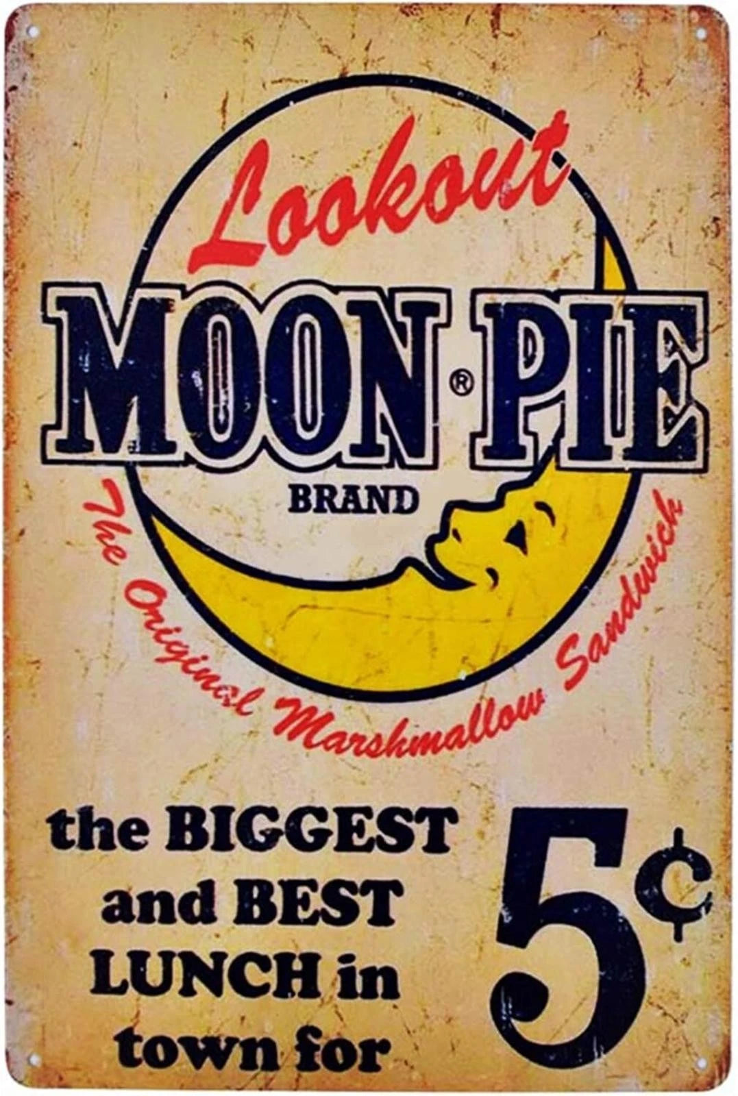 Lookout Moon Pie Vintage Advertisement Aluminum Sign — product artwork