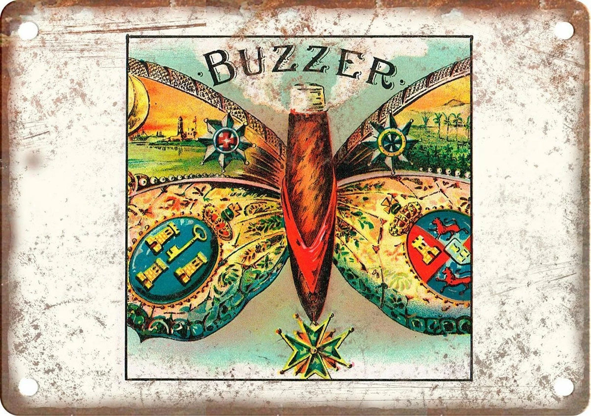 Buzzer Cigar Reproduction Vintage Style Aluminum Sign — product artwork