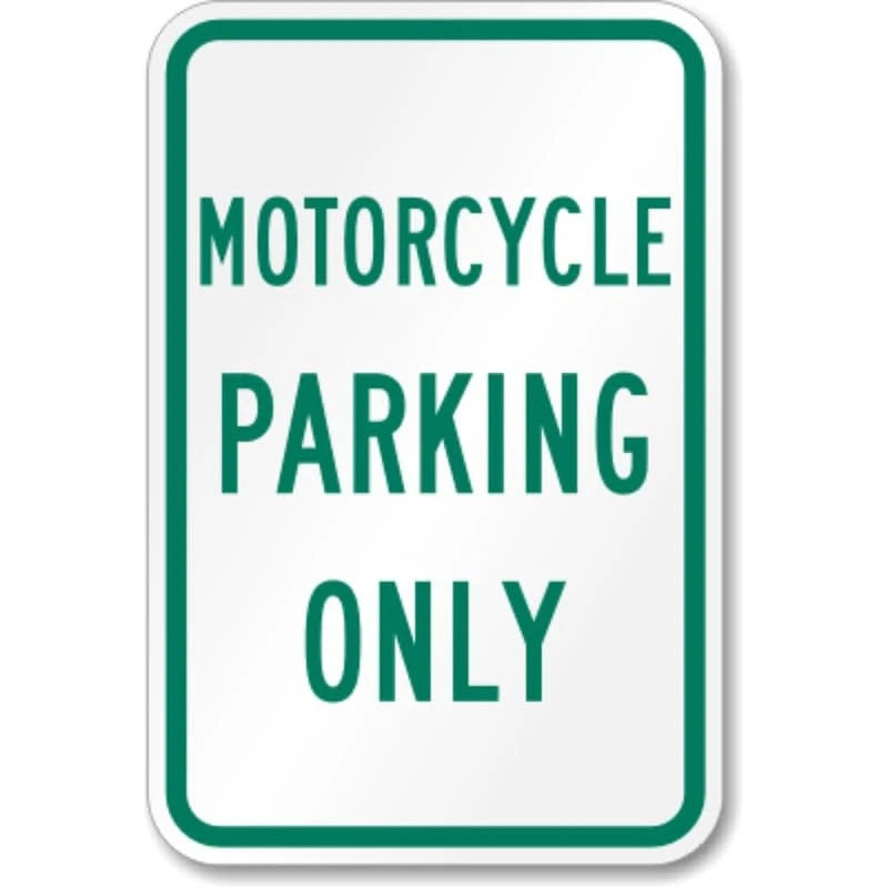 Motorcycle Reserved Parking Aluminum Sign — product artwork