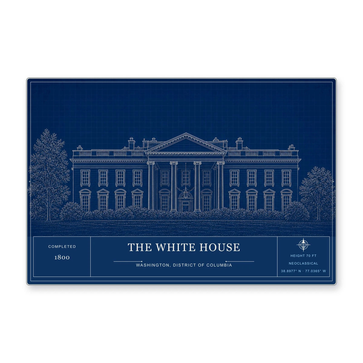 The White House Architectural Wall Art Aluminum Sign — product artwork