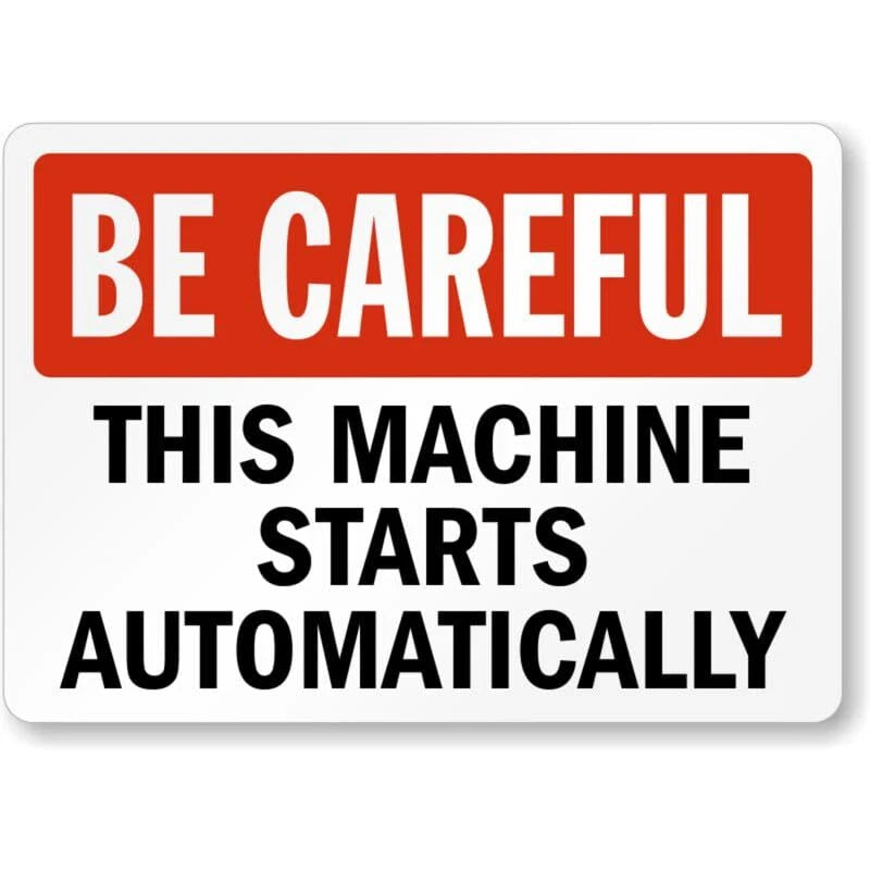 Automatic Machine Aluminum Sign — product artwork