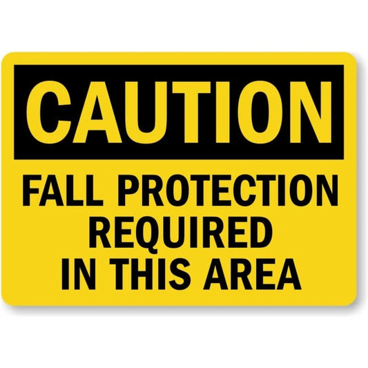 Fall Protection Caution Aluminum Sign — product artwork