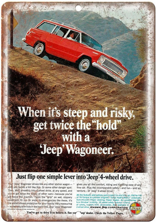 Jeep Wagoneer Kaiser Reproduction Aluminum Sign — product artwork