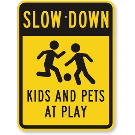 Kids Pets at Play Aluminum Sign — product artwork