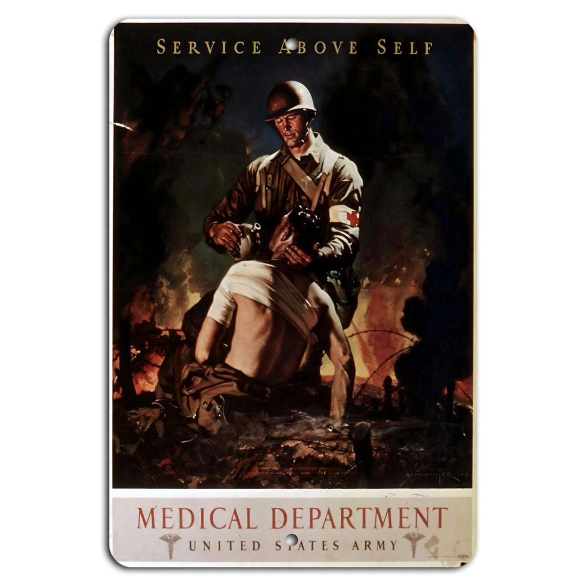 Army Medical Patriotic Military Tribute Aluminum Sign — product artwork