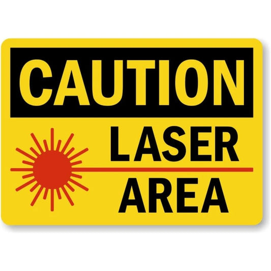 Laser Area Caution Aluminum Sign — product artwork