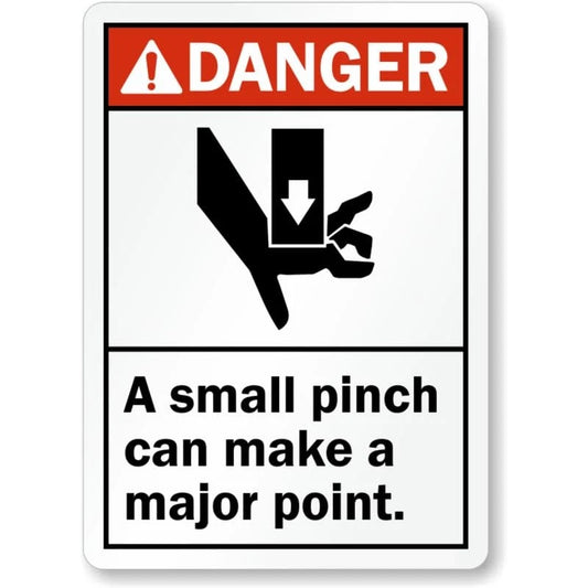 Danger Pinch Point Aluminum Sign — product artwork