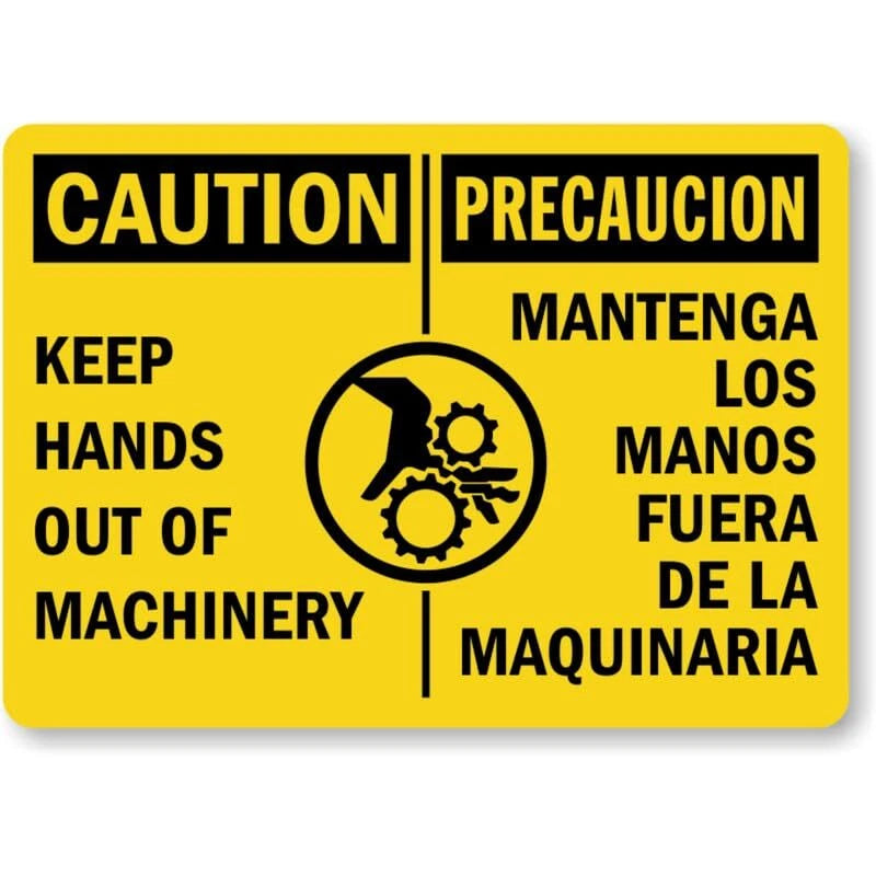 Bilingual Hands Wash Notice Aluminum Sign — product artwork