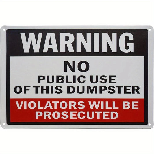 Illegal Dumping Warning No Public Use Aluminum Sign — product artwork