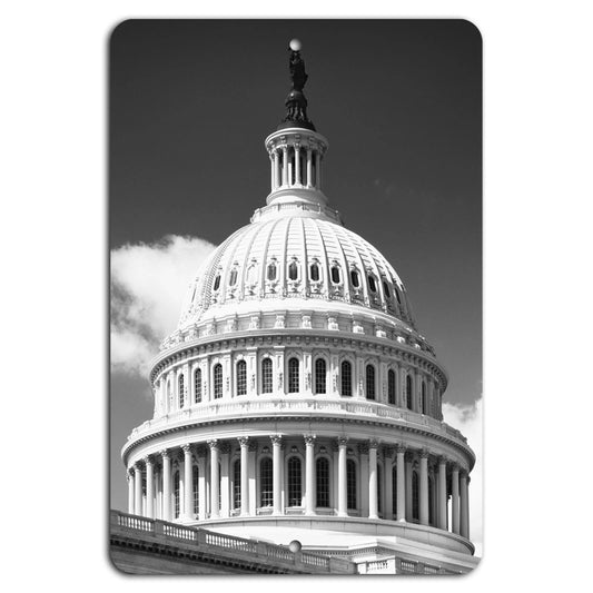 Capitol Dome Vertical Black White Aluminum Sign — product artwork